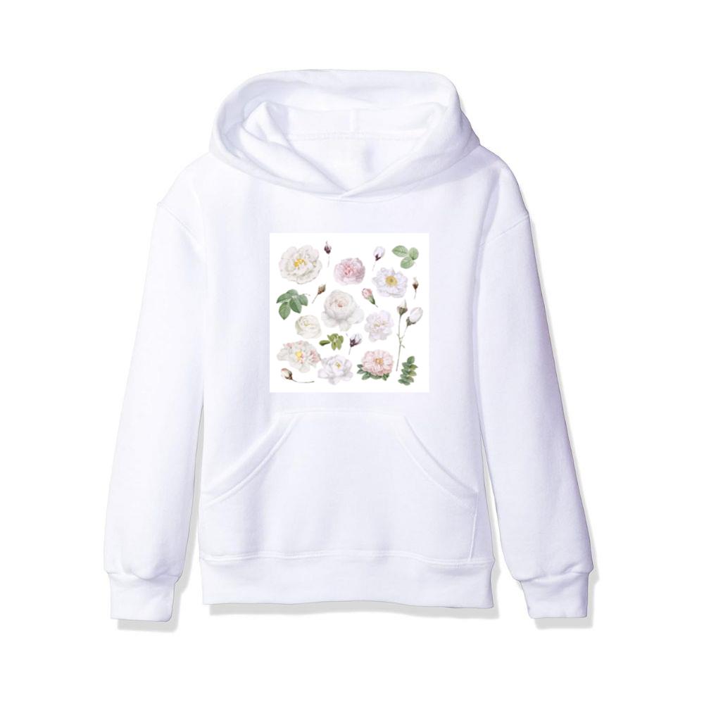 White and Pink Rose Set Hoodies