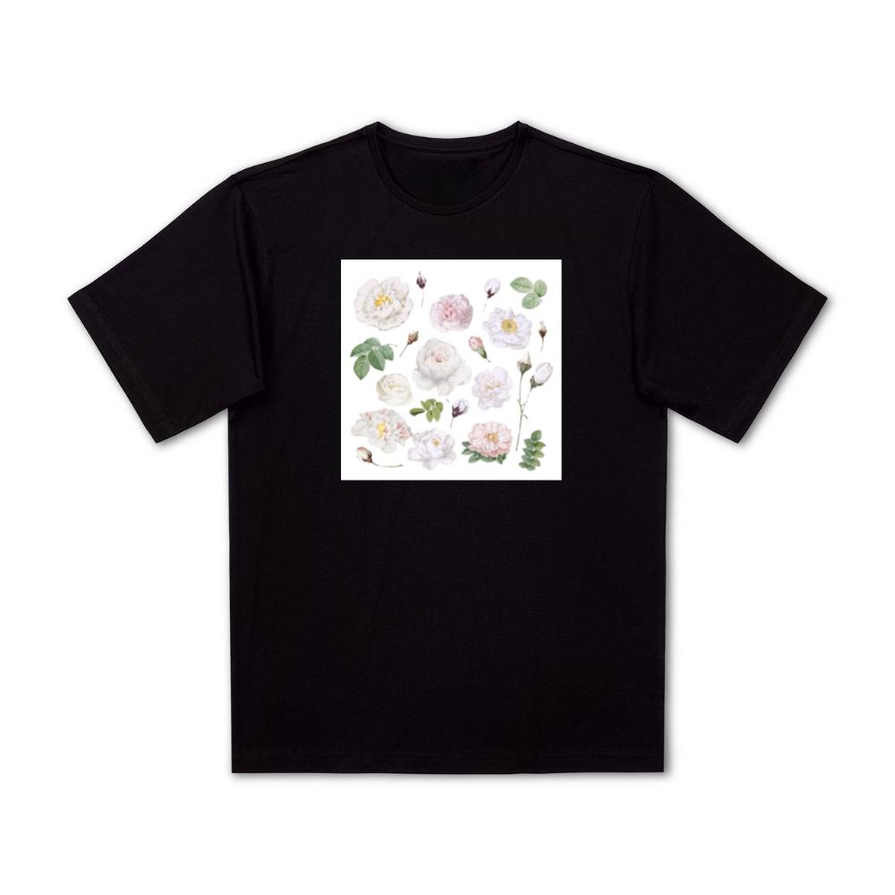 White and Pink Rose Set T-Shirts
