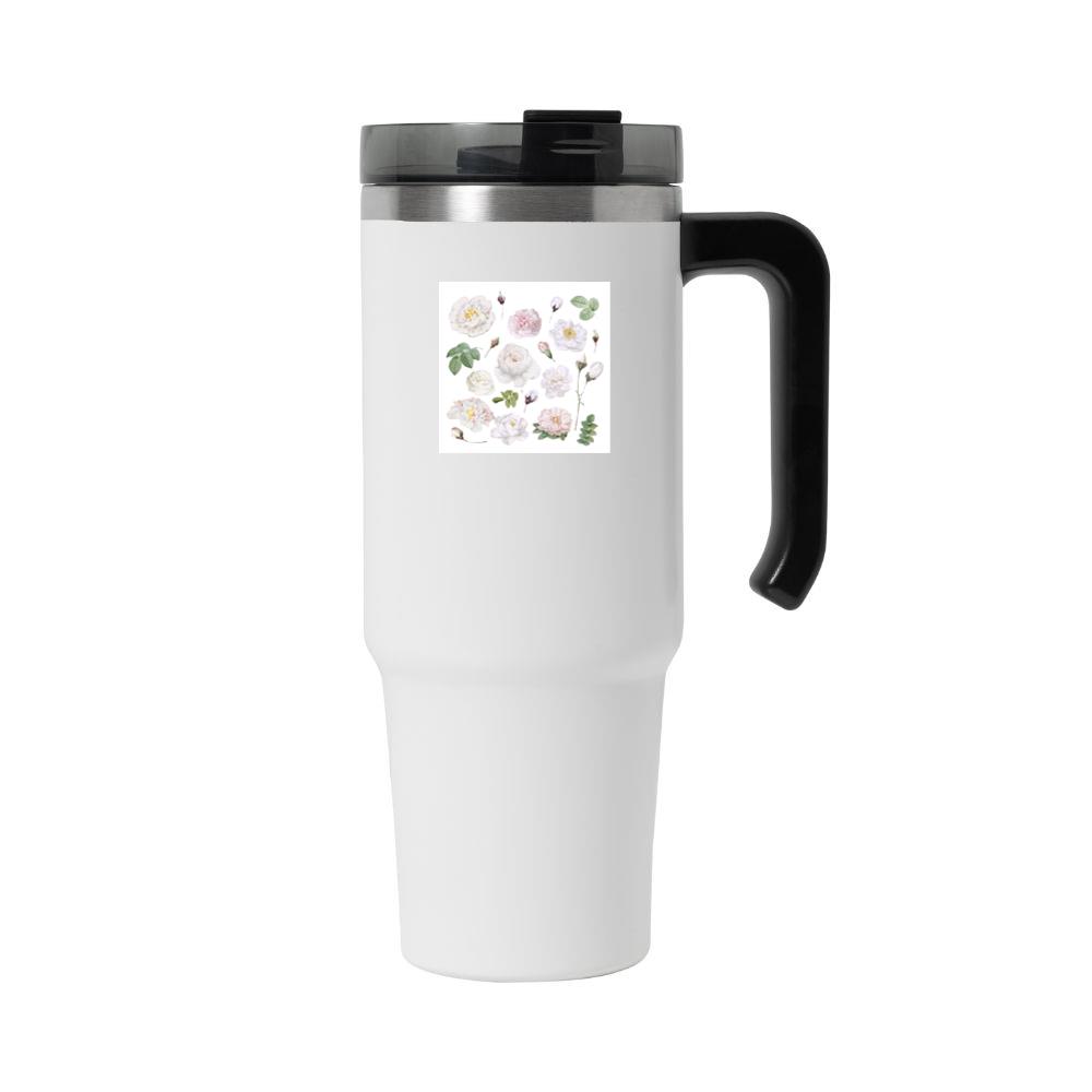 White and Pink Rose Set Tumbler