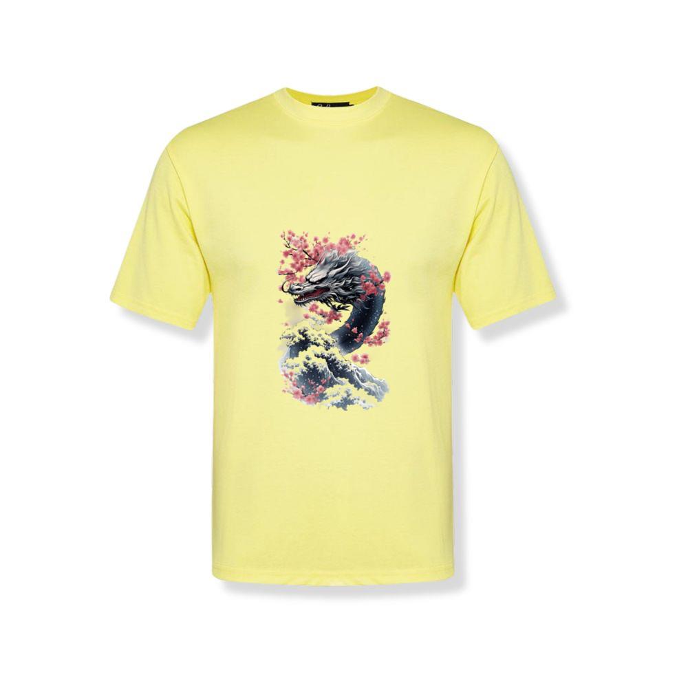 White Blue Dragon Energy Splash Japanese Sea Waves T-Shirts