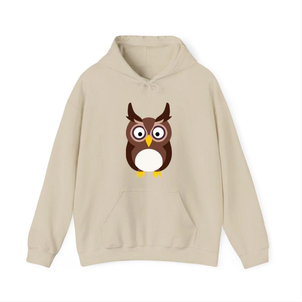 Wide-Eyed Cartoon Owl Hoodies