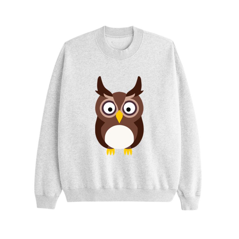 Wide-Eyed Cartoon Owl Sweatsrhits