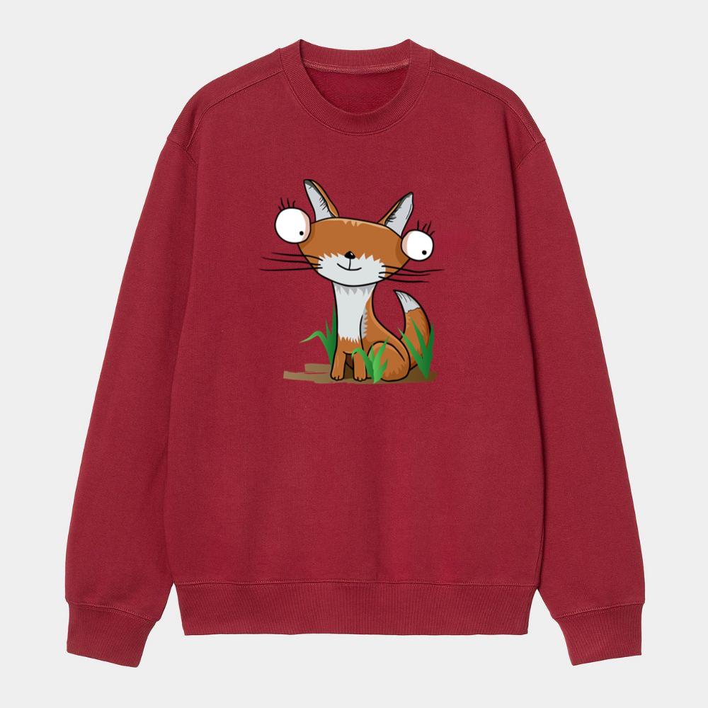 Wide-Eyed Fox in Grass Sweatshirt