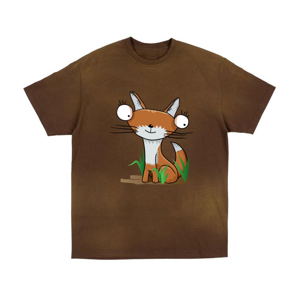 Wide-Eyed Fox in Grass T-Shirts