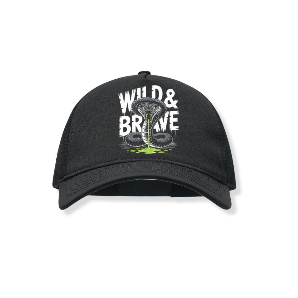 Wild And Brave Snake Illustration Black Hat