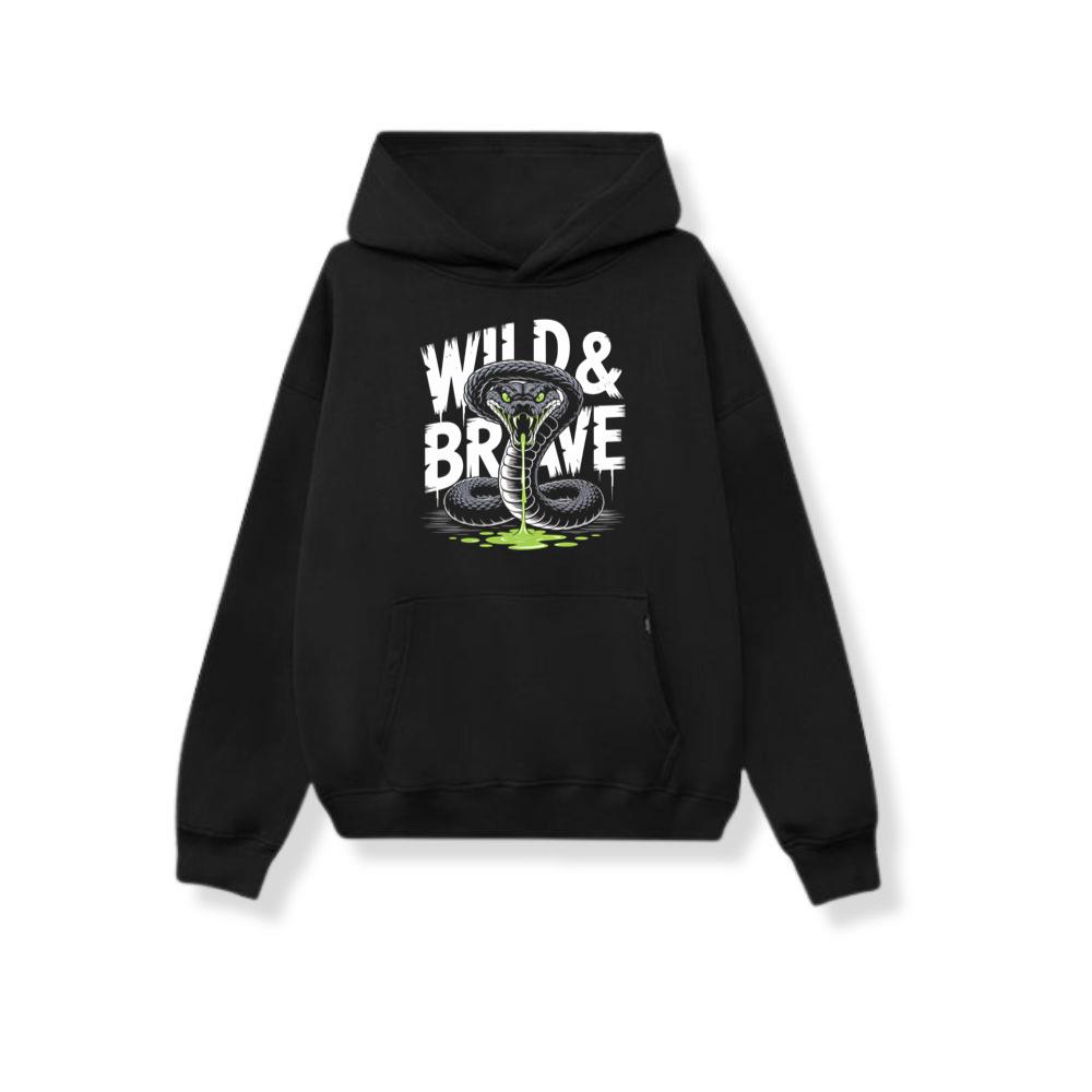 Wild And Brave Snake Illustration Hoodie