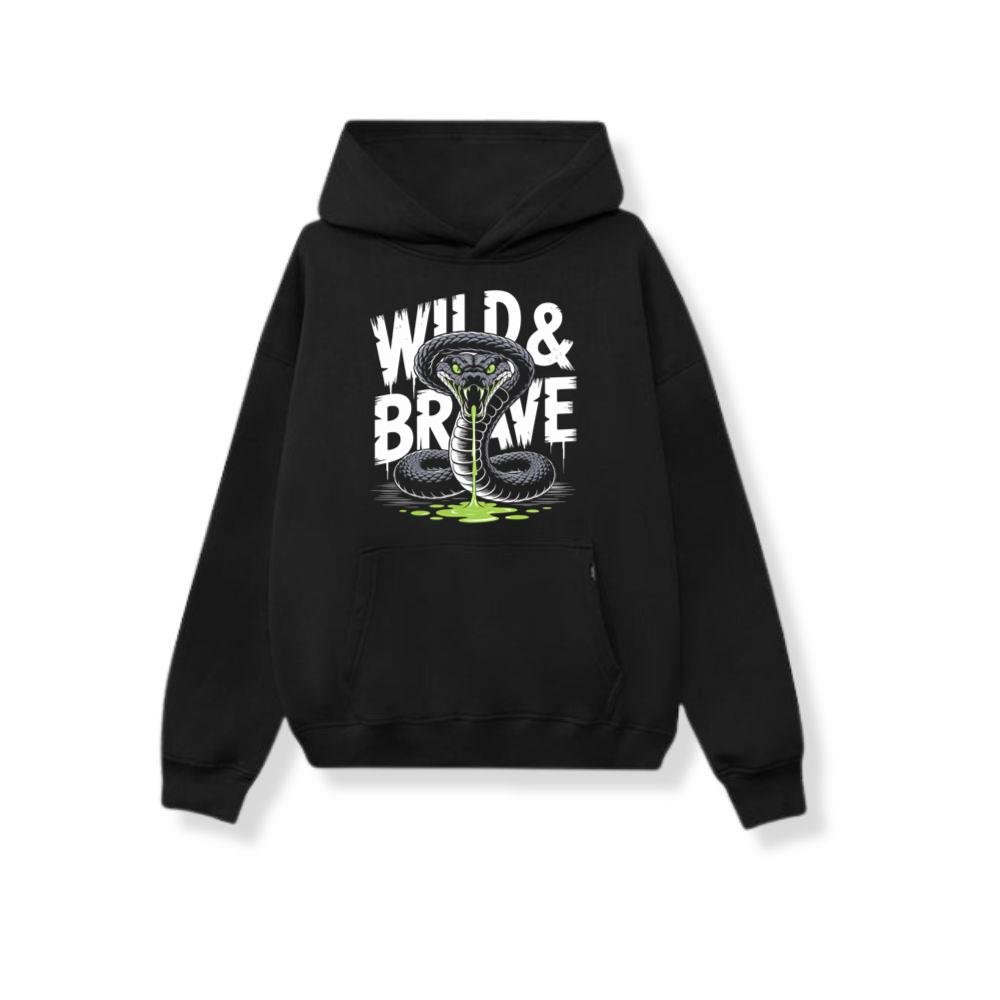 Wild And Brave Snake Illustration Hoodie