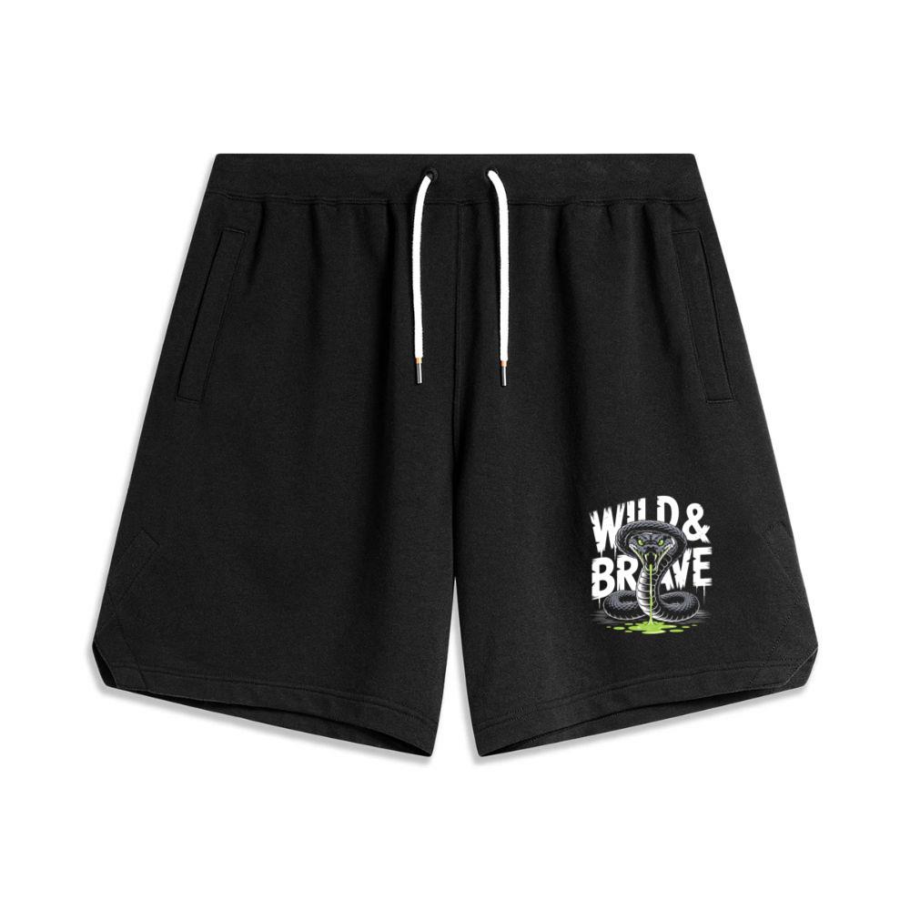 Wild And Brave Snake Illustration Men's Basketball Shorts