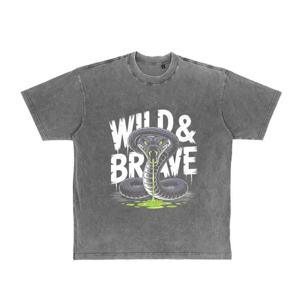 Wild And Brave Snake Illustration T-Shirt
