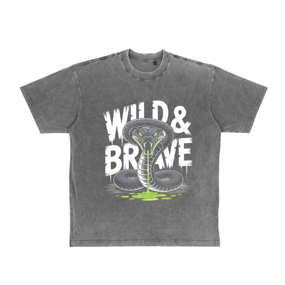 Wild And Brave Snake Illustration T-Shirt