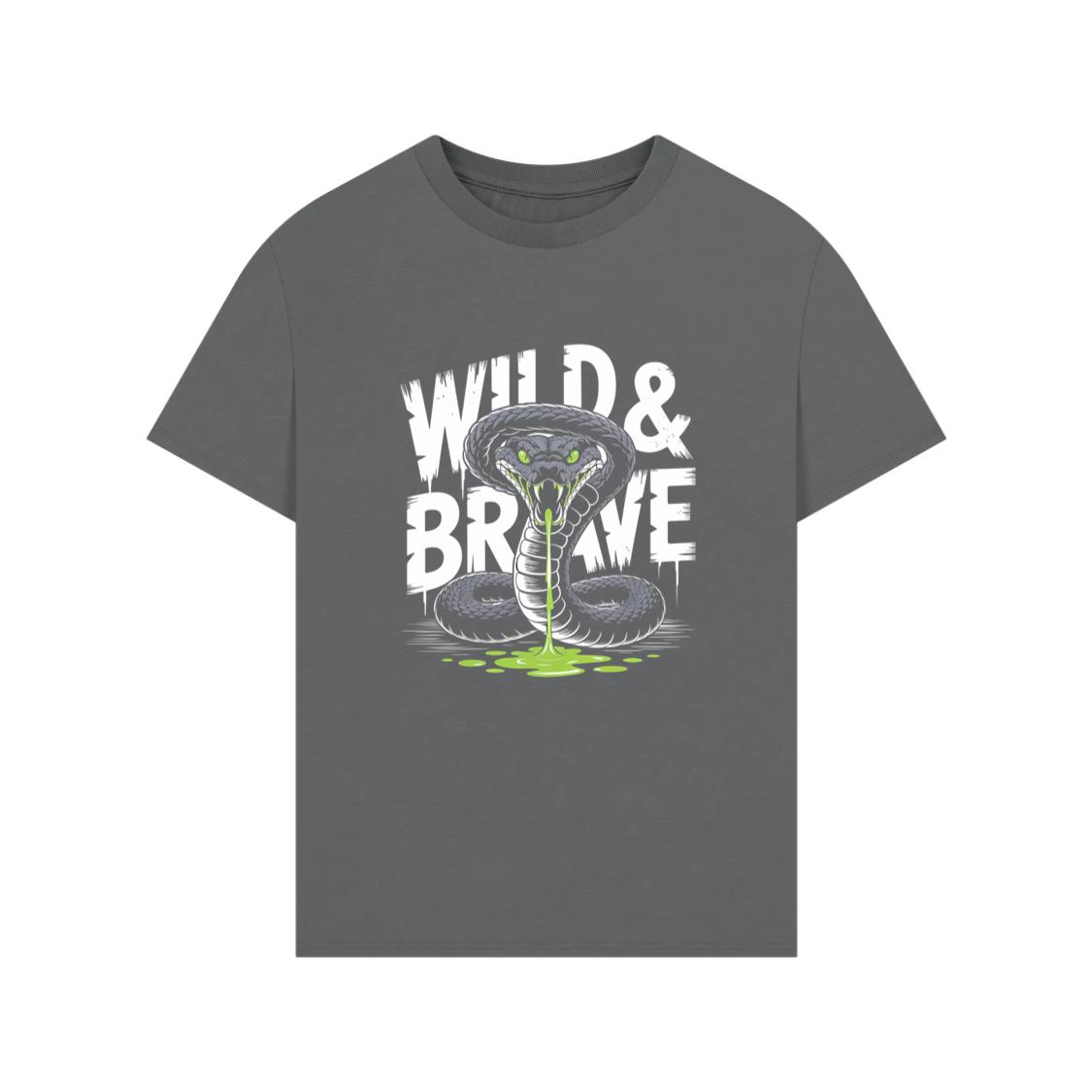 Wild And Brave Snake Illustration TShirt Rewinde