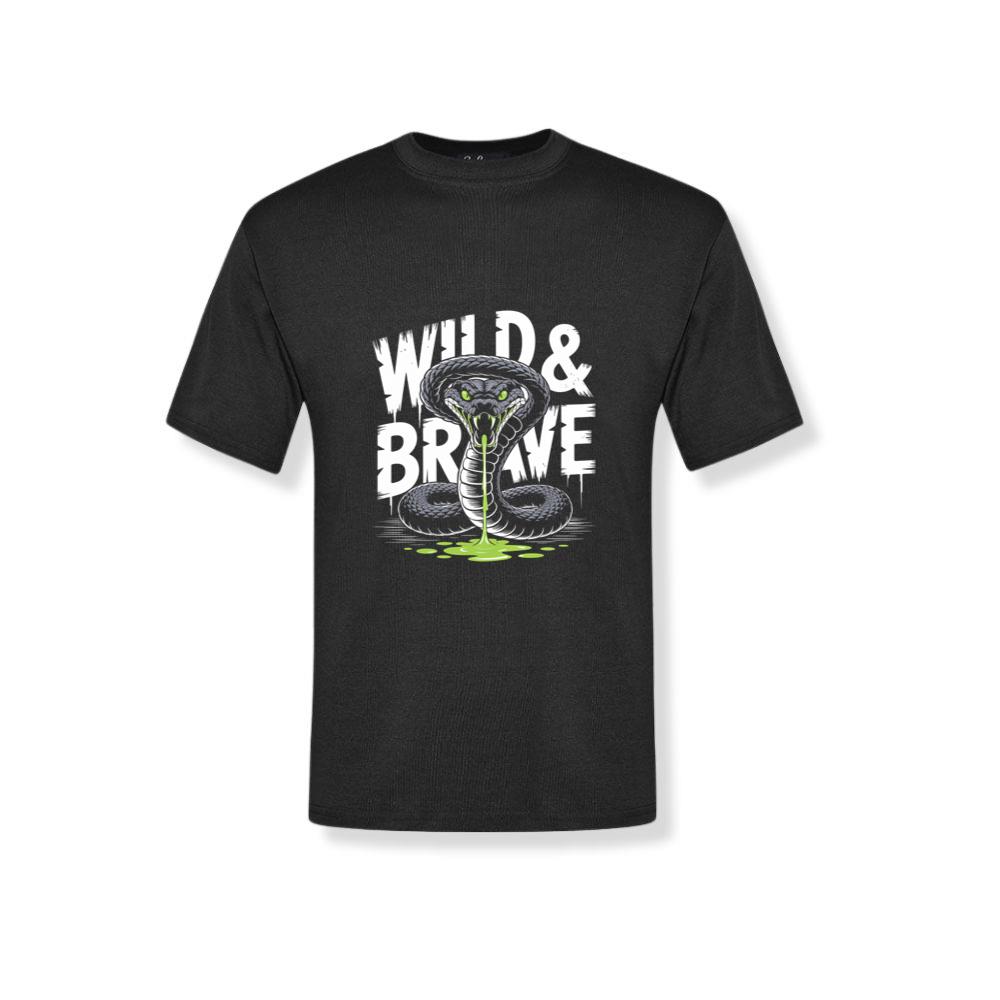 Wild And Brave Snake Illustration T-Shirt