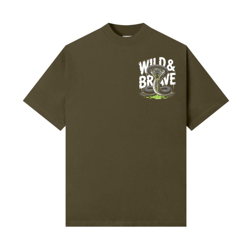 Wild And Brave Snake Illustration T-Shirt - Image 3