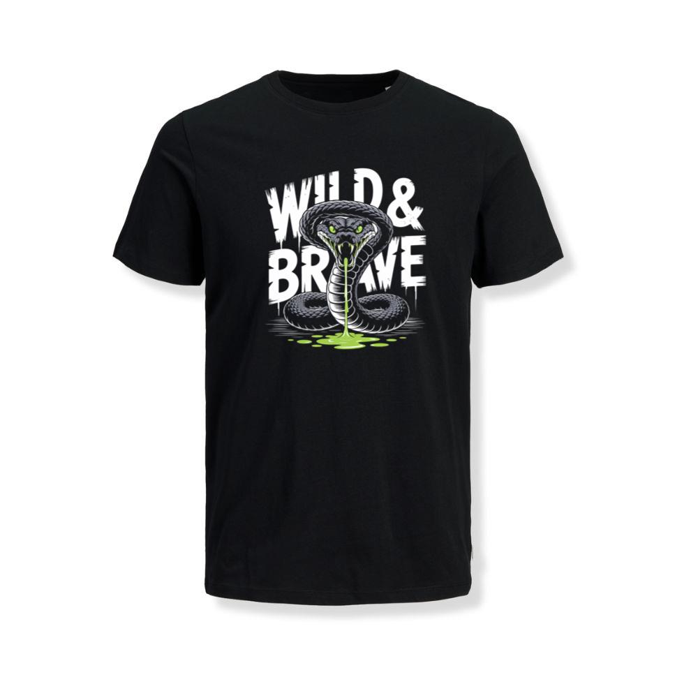 Wild And Brave Snake Illustration T-Shirt