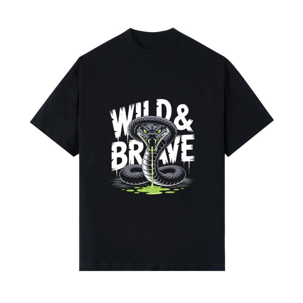 Wild And Brave Snake Illustration T- Shirts