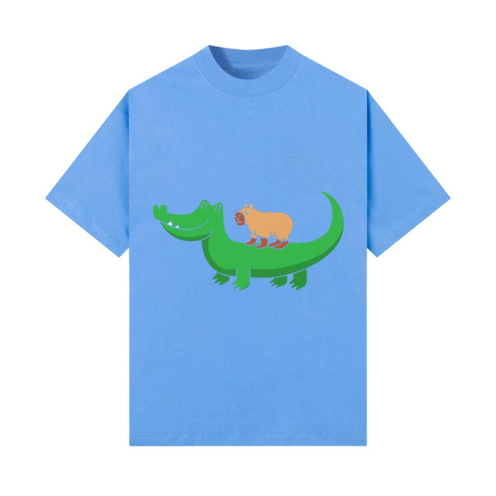 Wild Animal Cute Capybara Riding Crocodile T-Shirt