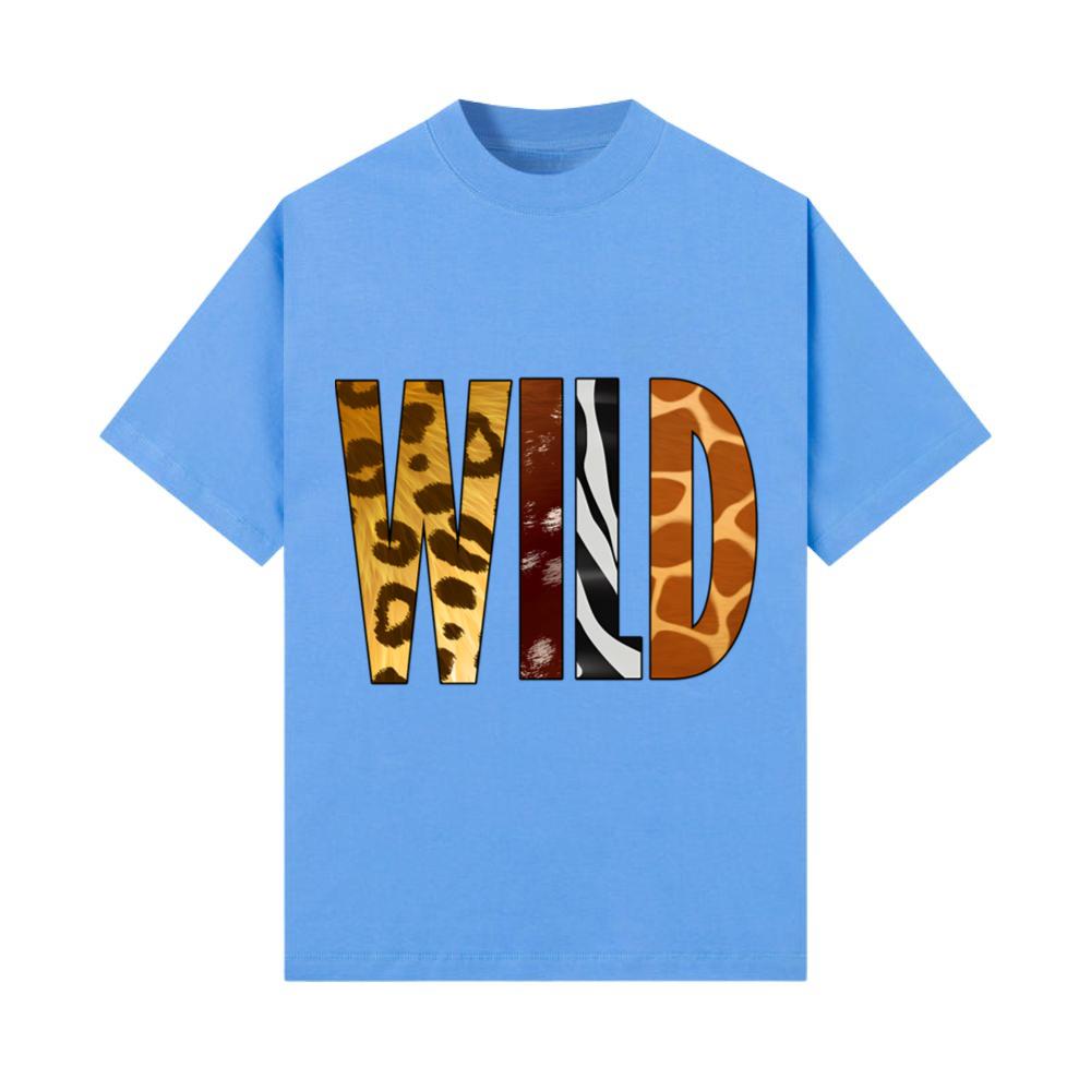 Wild Animal Pattern Giraffe Tiger Leopard Animal P_1 T-Shirt