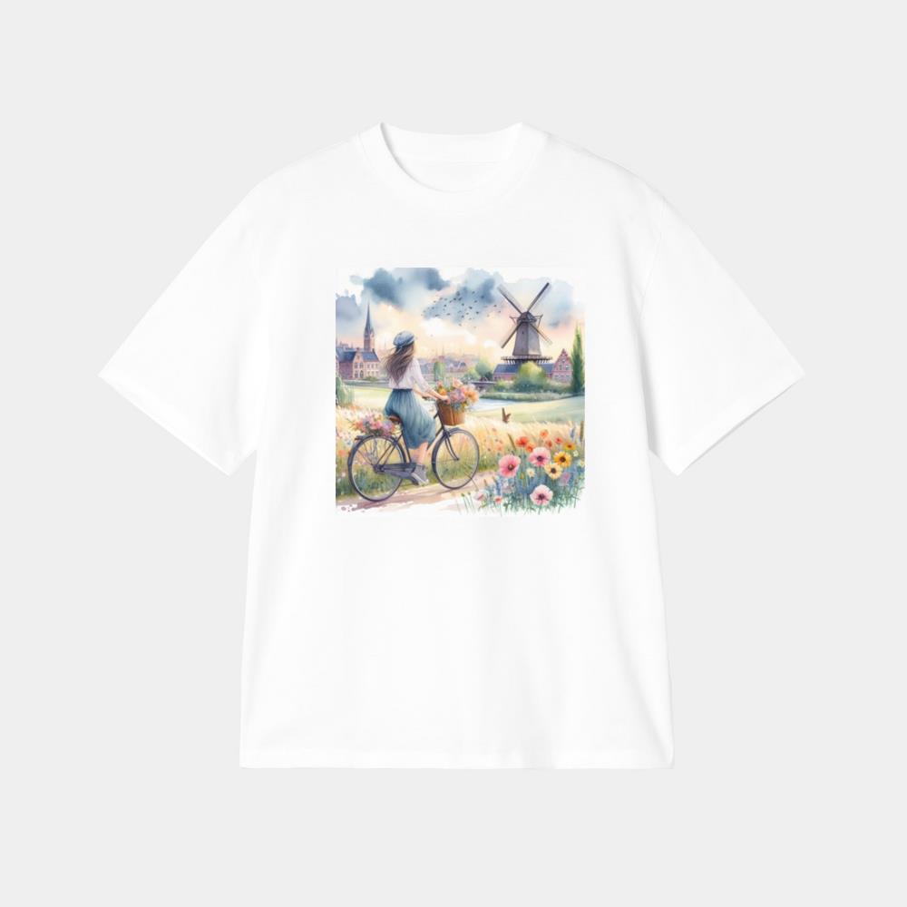 Windmill View with Flowers T-Shirt