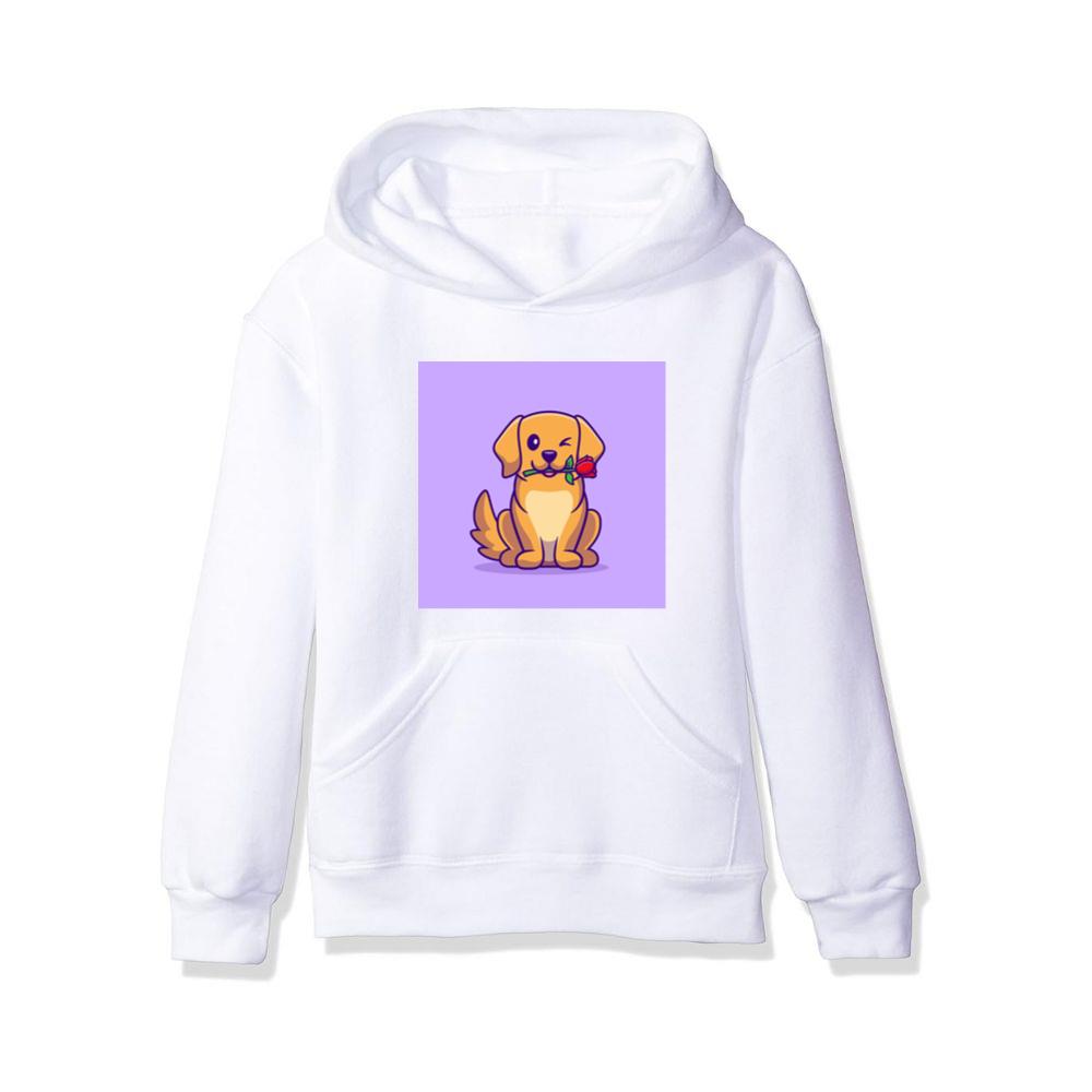 Winking Dog with Rose in Mouth Hoodies