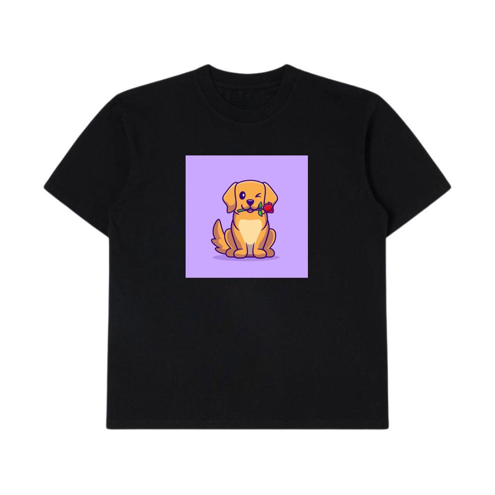 Winking Dog with Rose in Mouth T-Shirts