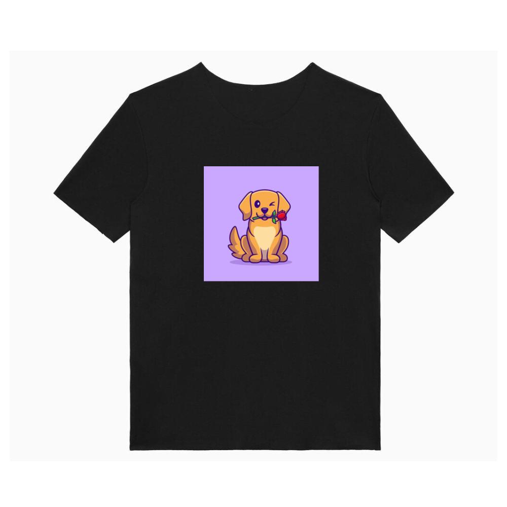 Winking Dog with Rose in Mouth T-Shirts