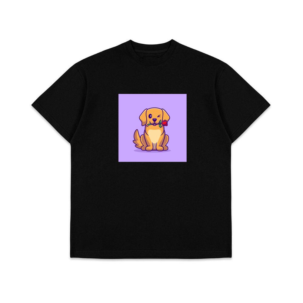 Winking Dog with Rose in Mouth T-Shirts