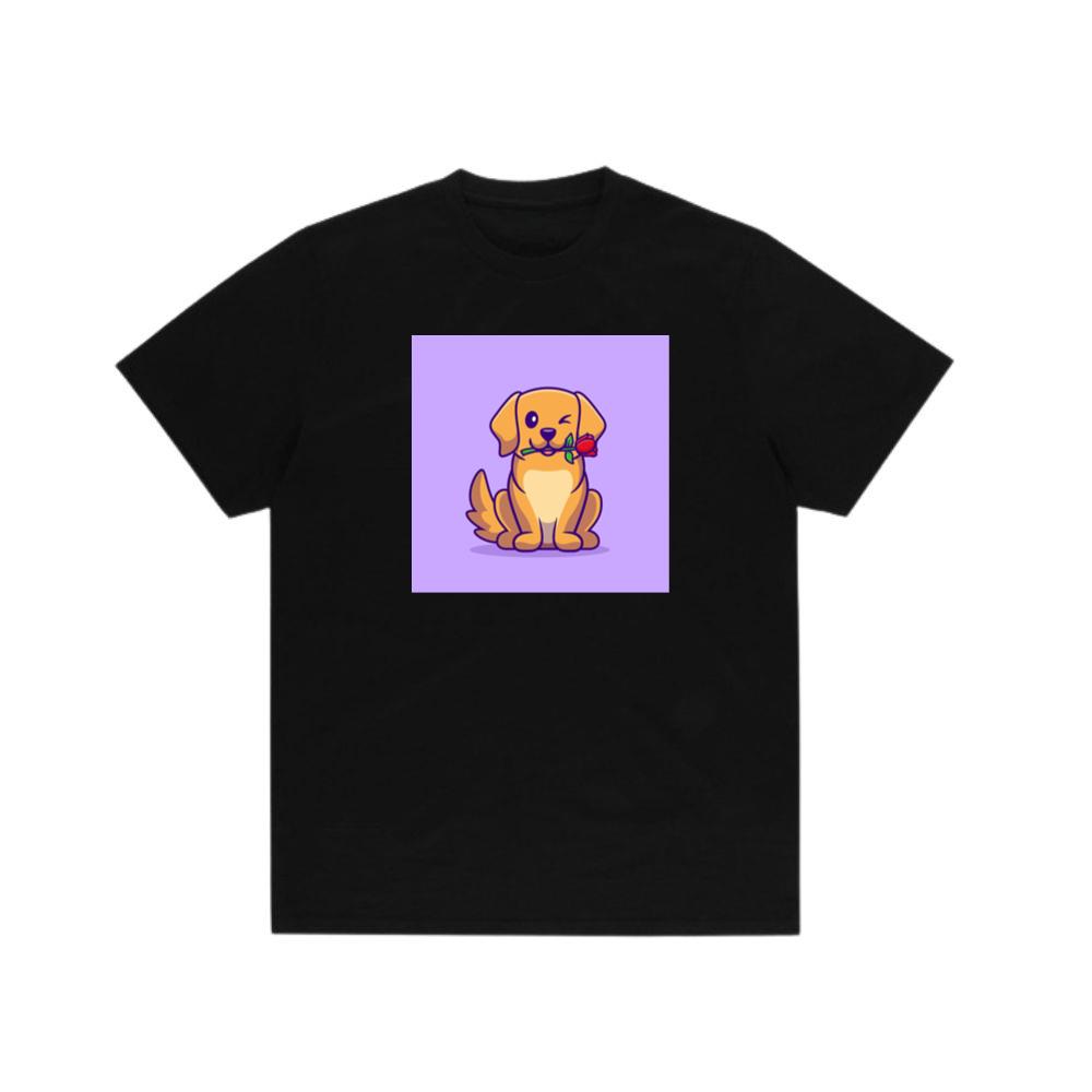 Winking Dog with Rose in Mouth T-Shirts