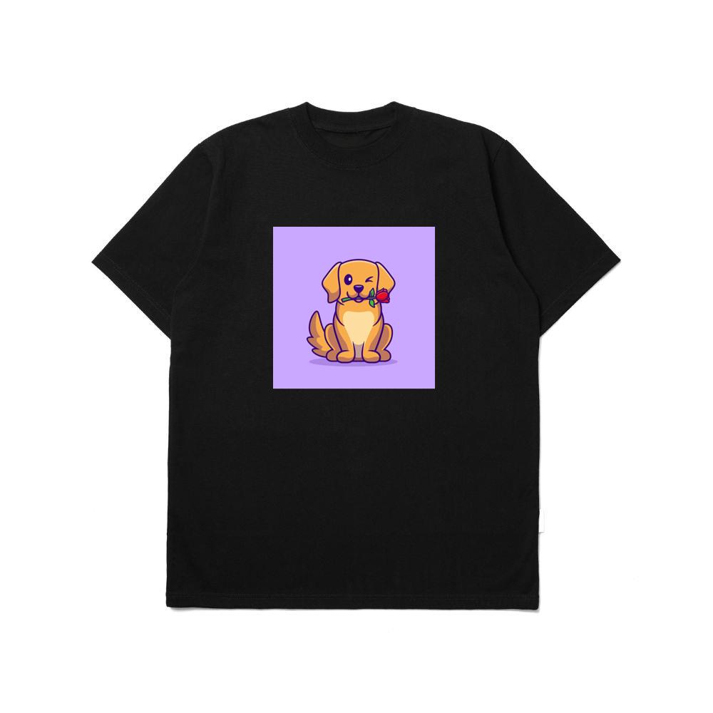 Winking Dog with Rose in Mouth T-Shirts