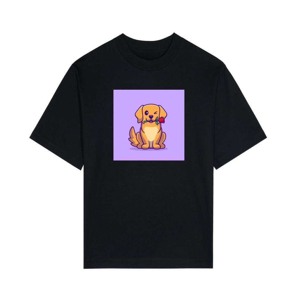 Winking Dog with Rose in Mouth T-Shirts