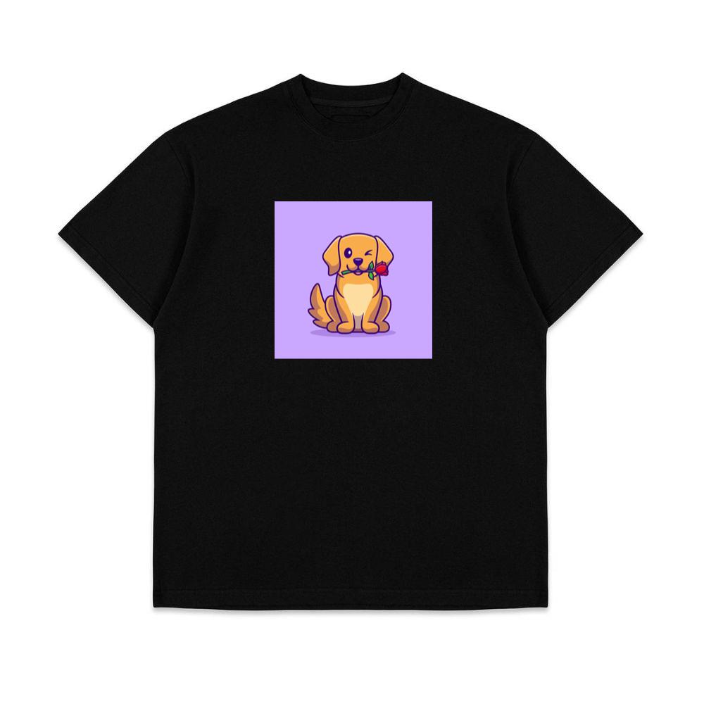 Winking Dog with Rose in Mouth T-Shirts