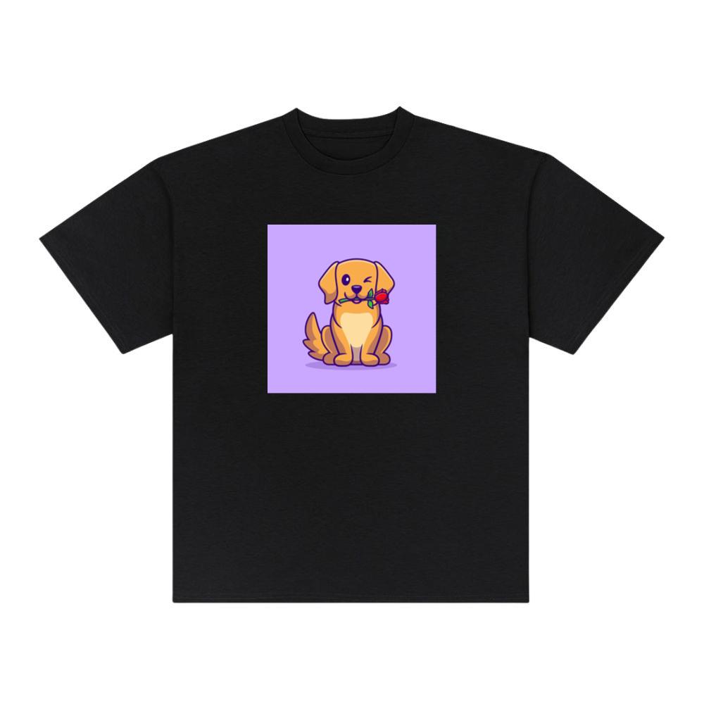 Winking Dog with Rose in Mouth T-Shirts