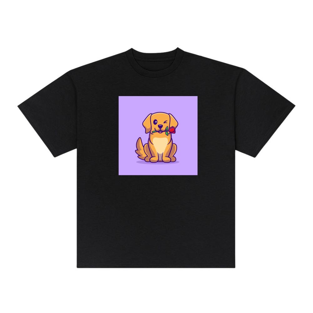 Winking Dog with Rose in Mouth T-Shirts