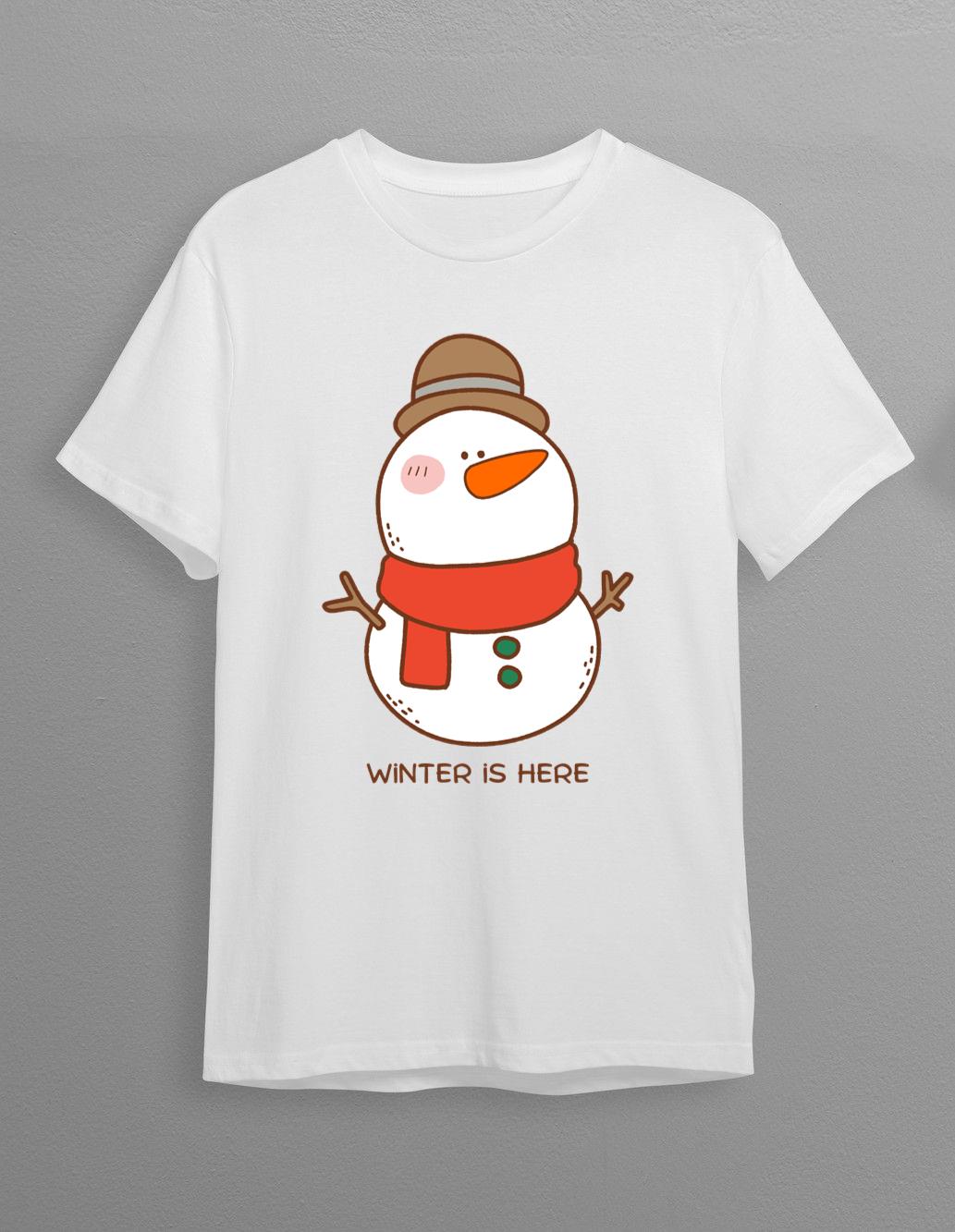 Winter Is Here Cute Gentleman Snowman Top T-Shirt