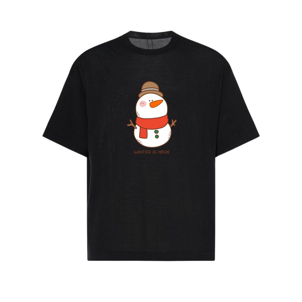 Winter Is Here Cute Gentleman Snowman Top TShirts Parentins