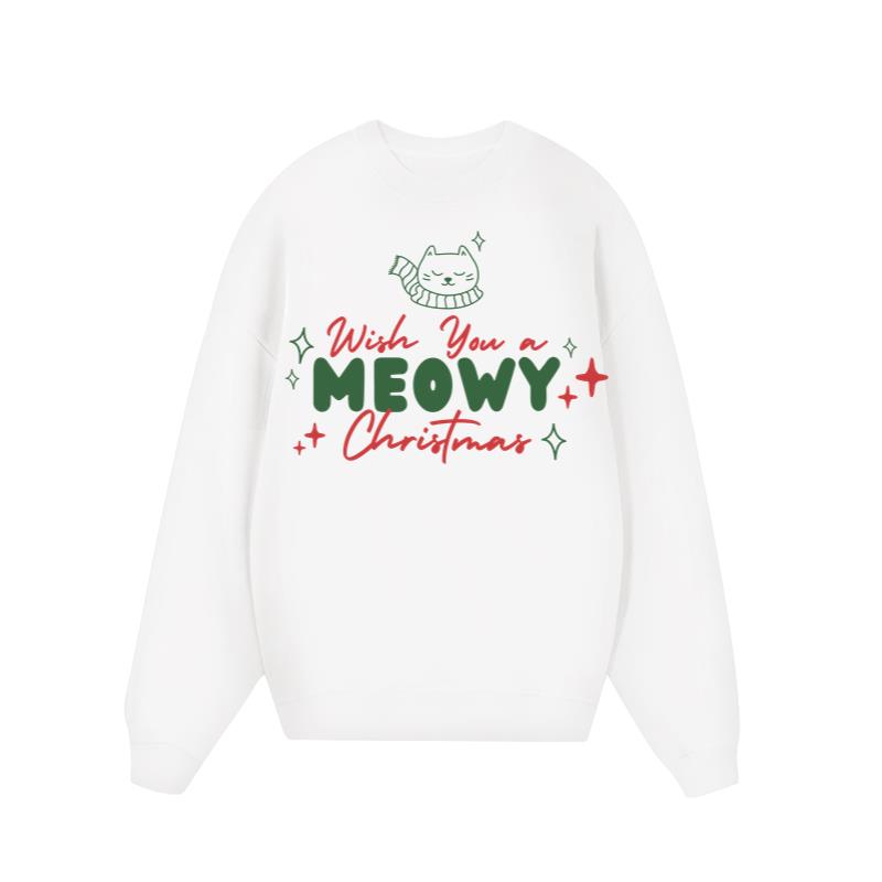 Wish You Meowy Christmas Pet Lover Cool Top Sweatshirts