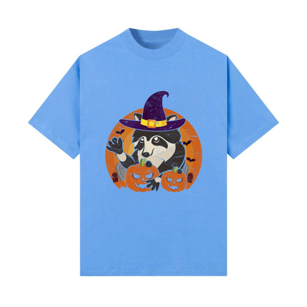 Witch hat pumpkin animal gift Halloween raccoon T-Shirt
