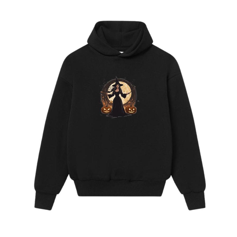 Witchy Beauty Halloween Night Pumpkin Hoodies