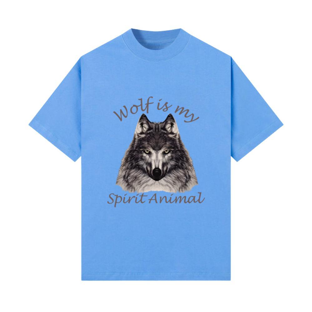 Wolf is my Spirit Animal Dark Brown Text T-Shirt