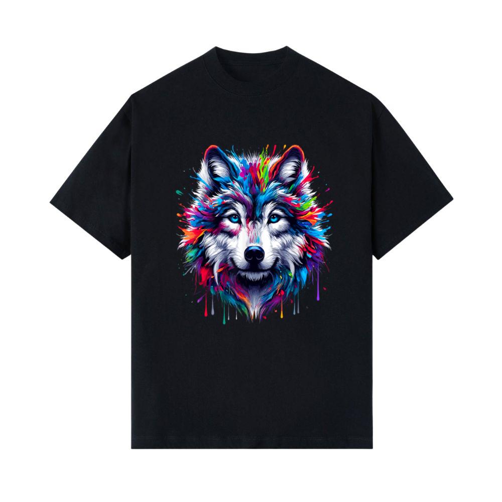 Wolf Splash Art Wolf Animal Lover T-Shirt 