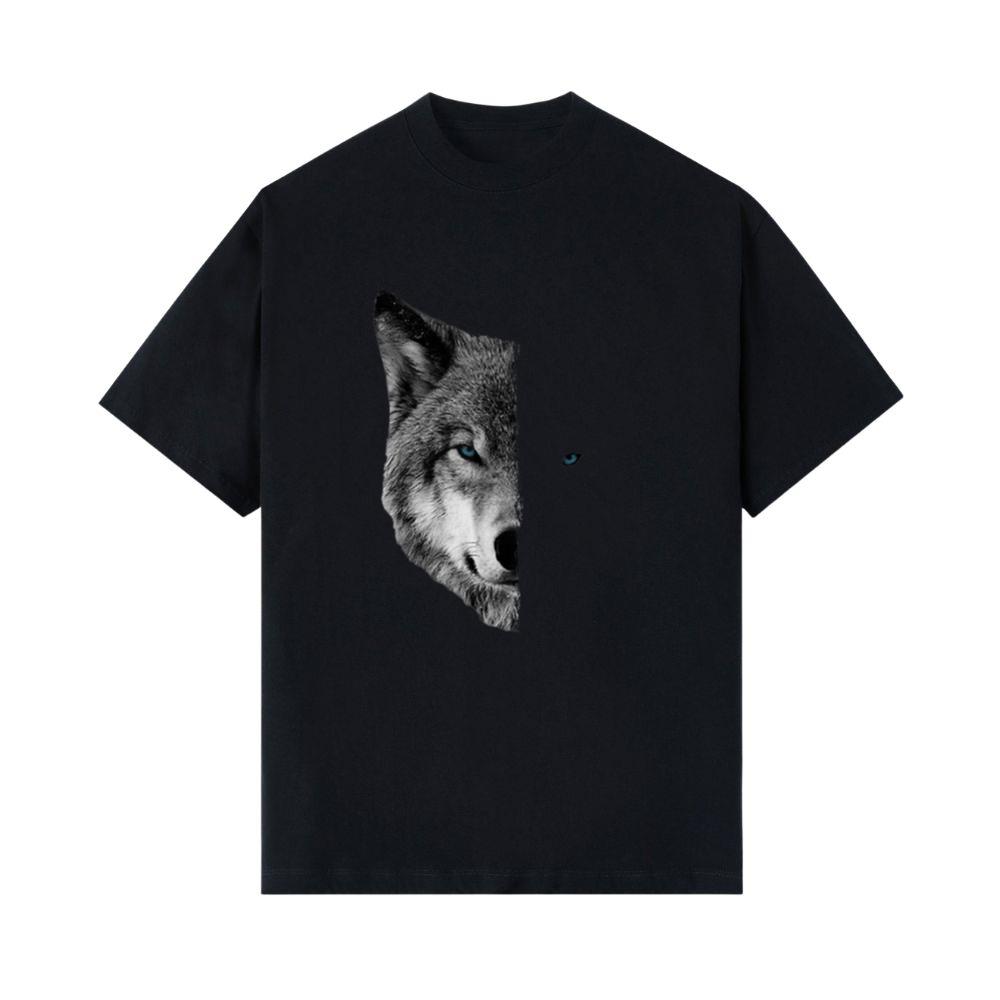 Wolf T-Shirts - Split Face Wolf Shirts Magical Wolves Tee T-Shirt