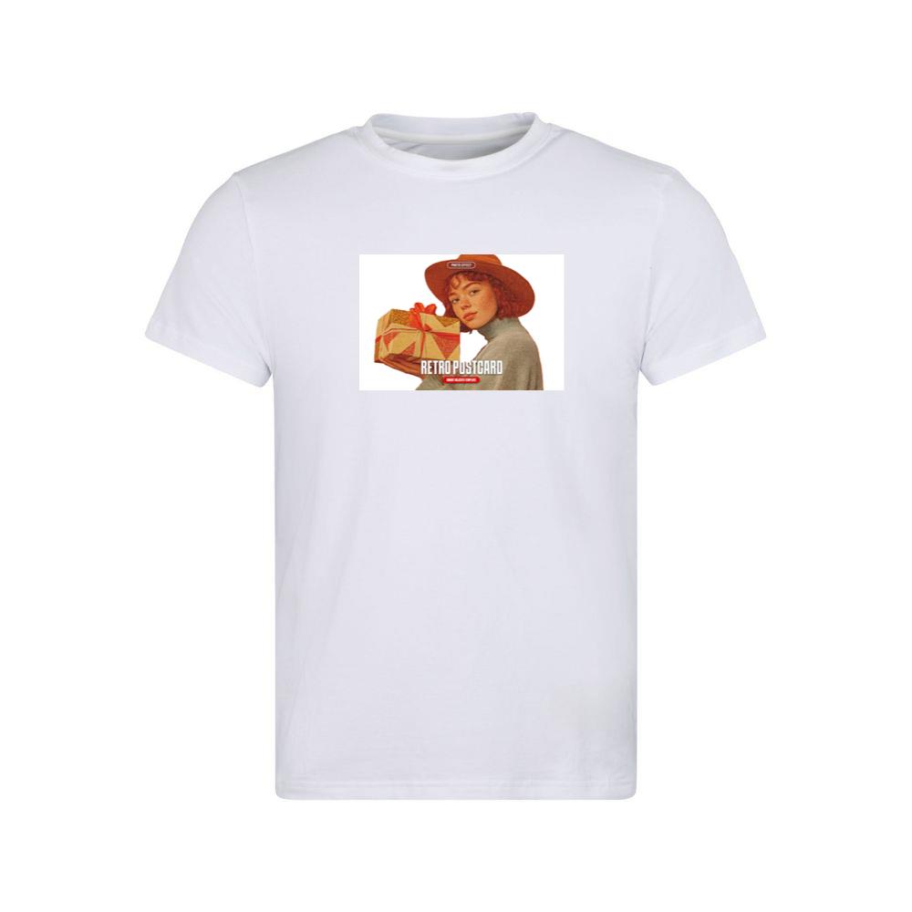 Woman Holding Gift Postcard T-Shirts