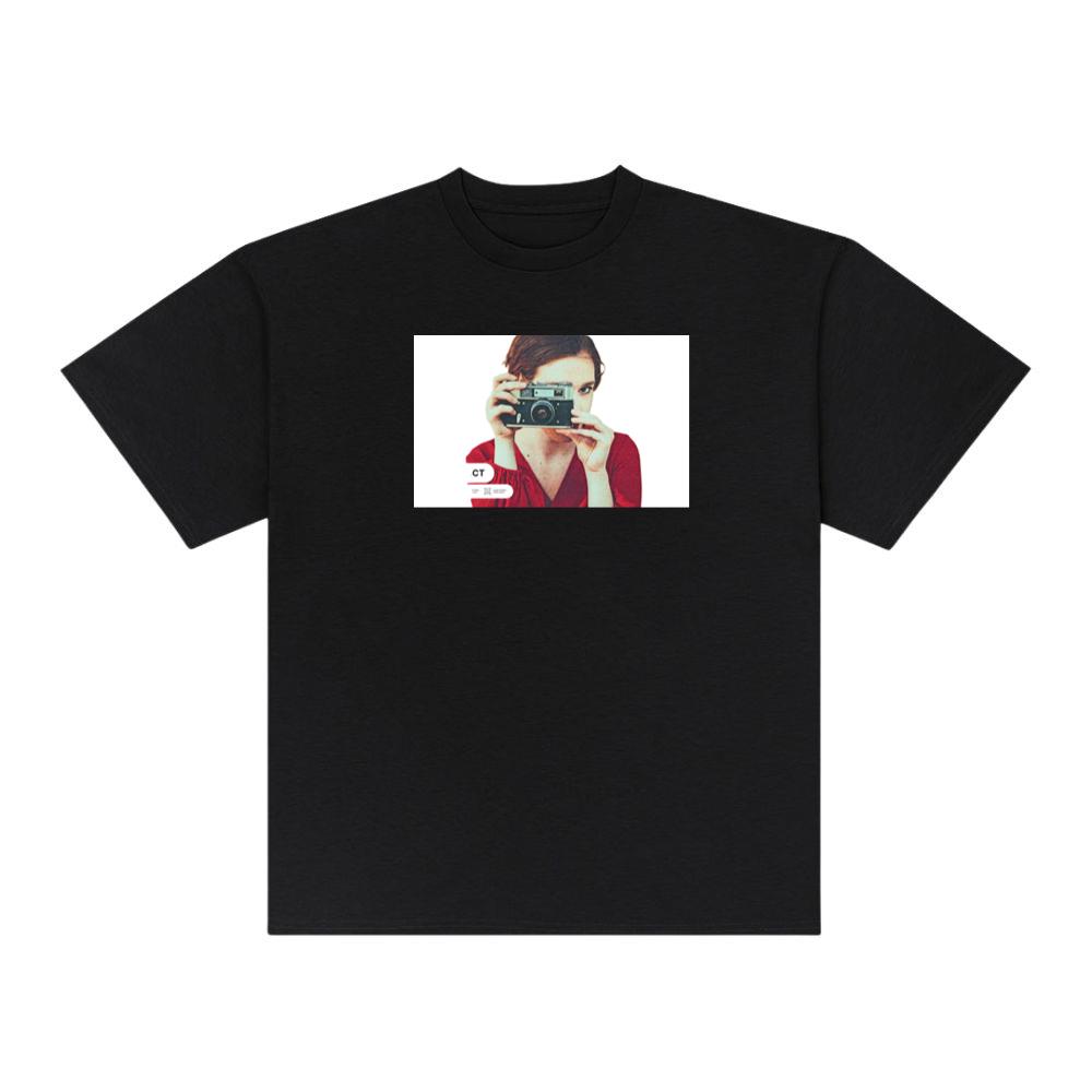 Woman Holding Vintage Camera with Aged Effect TShirts Kulottee
