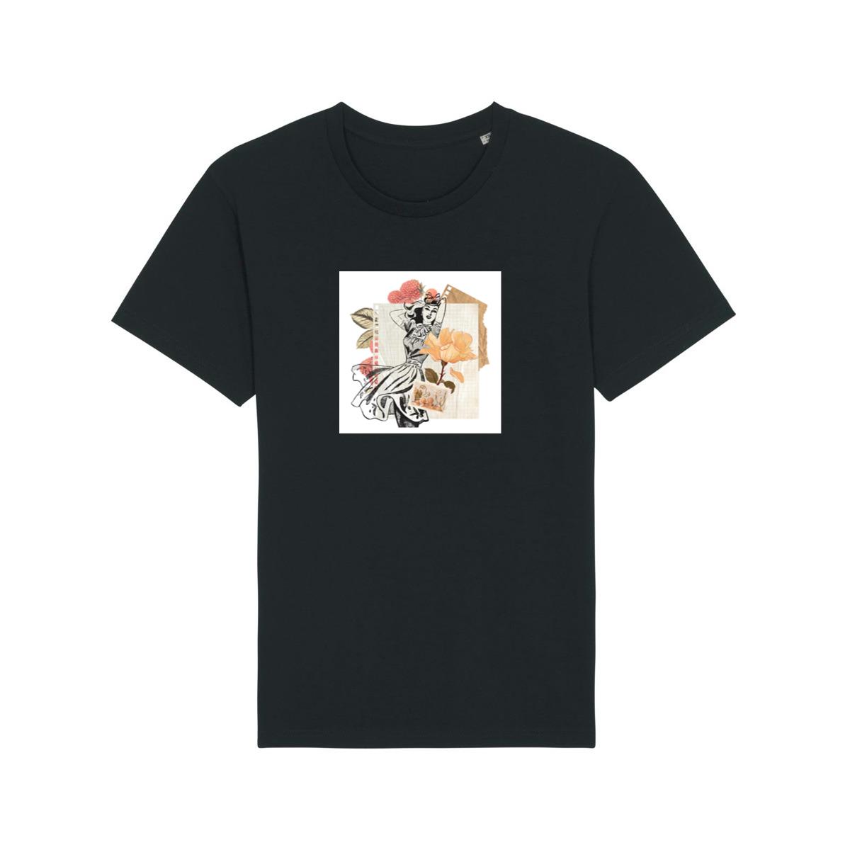 Woman in Dress, Rose, and Raspberry Collage T-Shirts