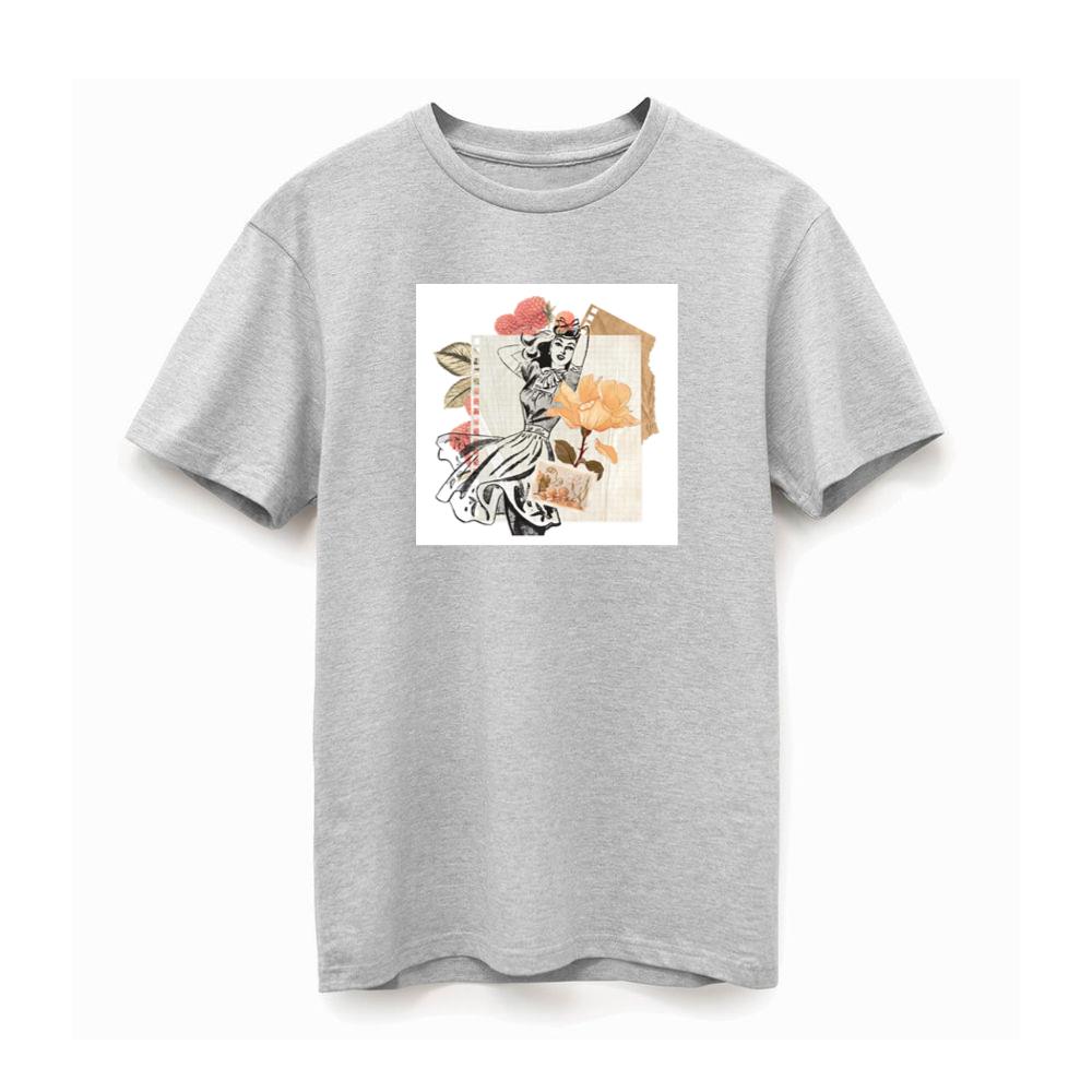 Woman in Dress Rose and Raspberry Collage TShirts Pagetees