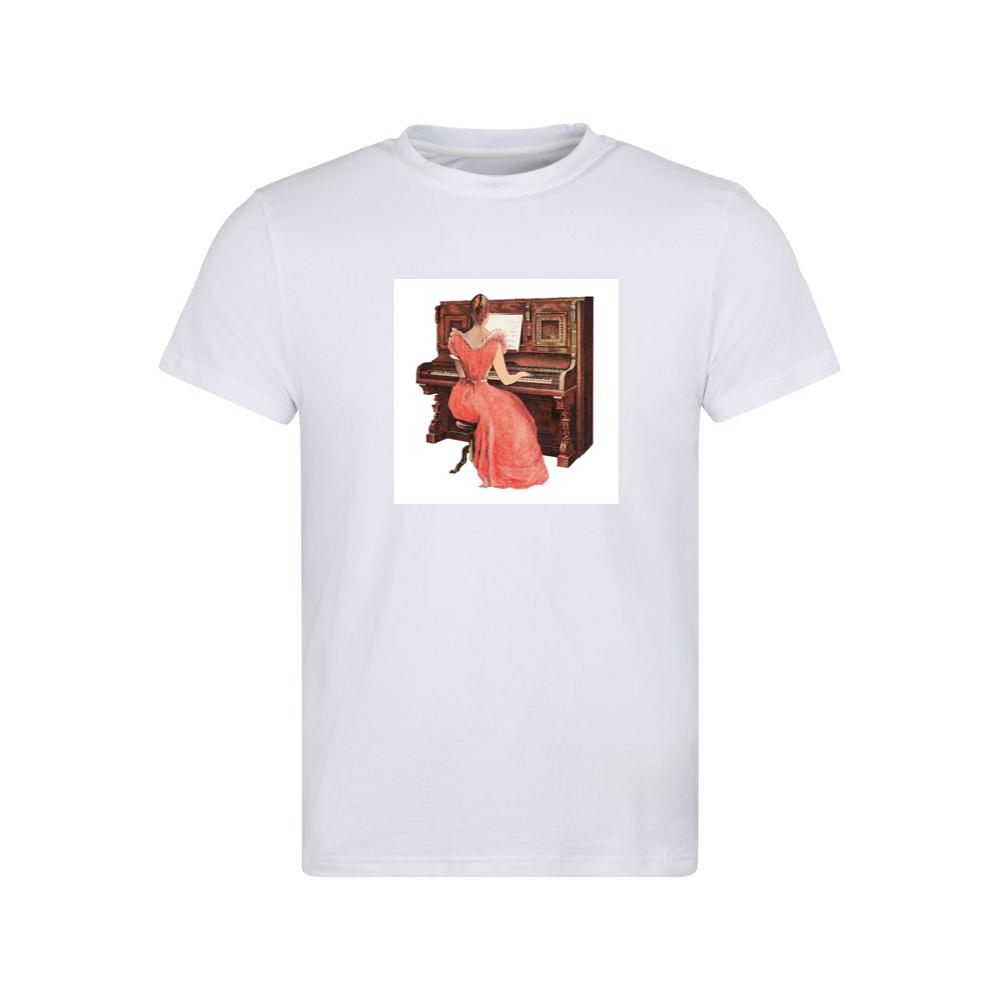 Woman in Pink Dress at Piano T-Shirts