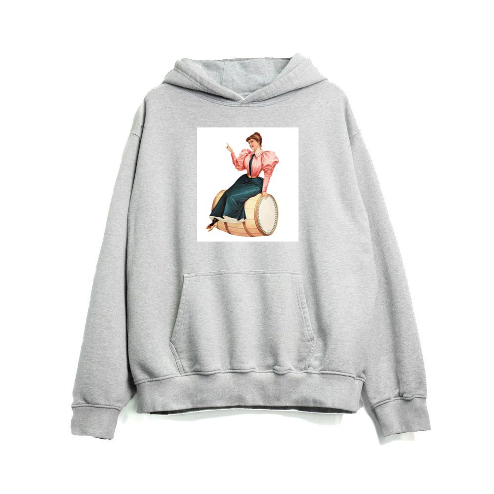 Woman on a Barrel Hoodies