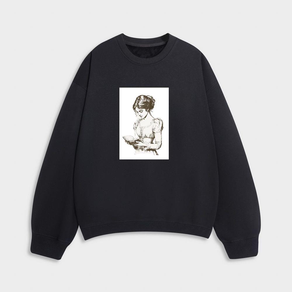 Woman Reading a Book Sweatshirt