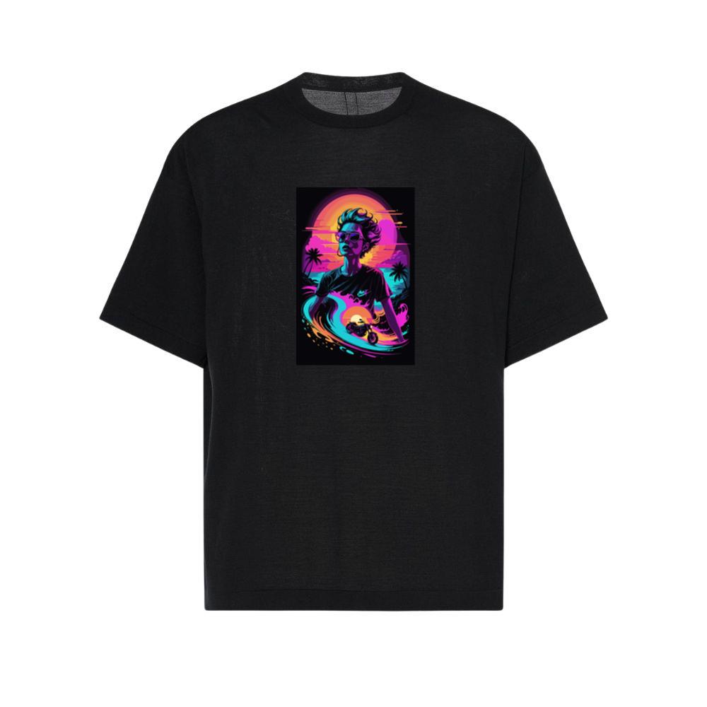 Woman Riding Motorcycle On Beach At Sunset Vintage TShirts Shopolaty