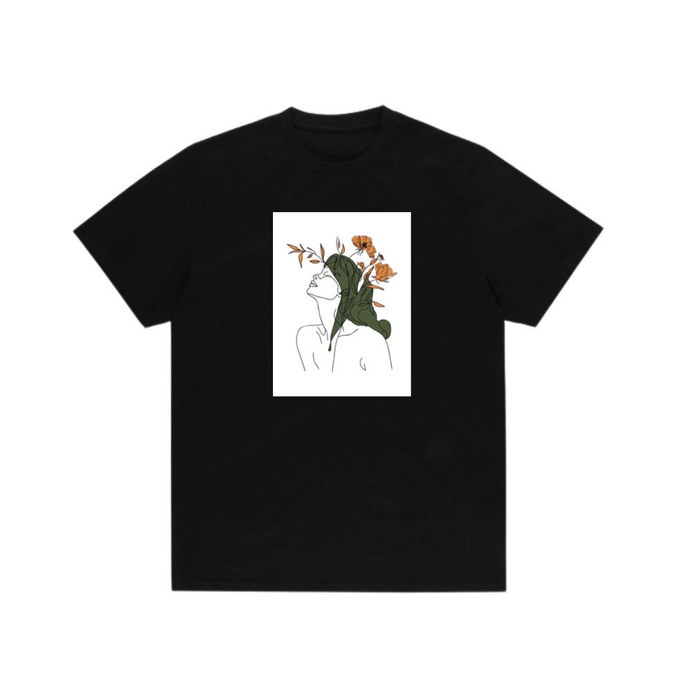 Woman with Flowers in Hair T-Shirts