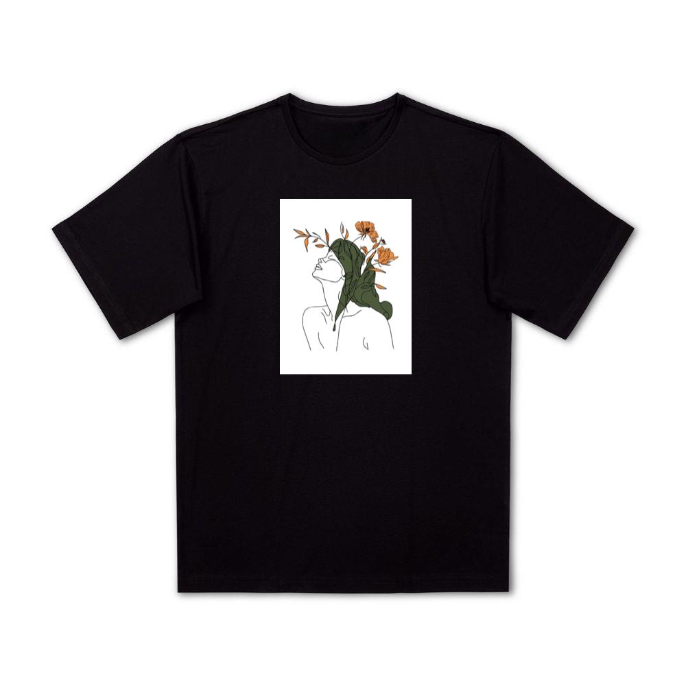 Woman with Flowers in Hair T-Shirts
